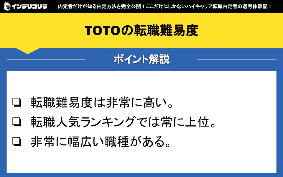 TOTOの転職難易度