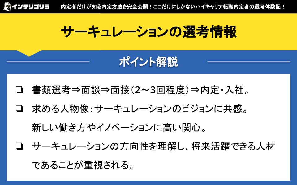 サーキュレーションの選考情報 