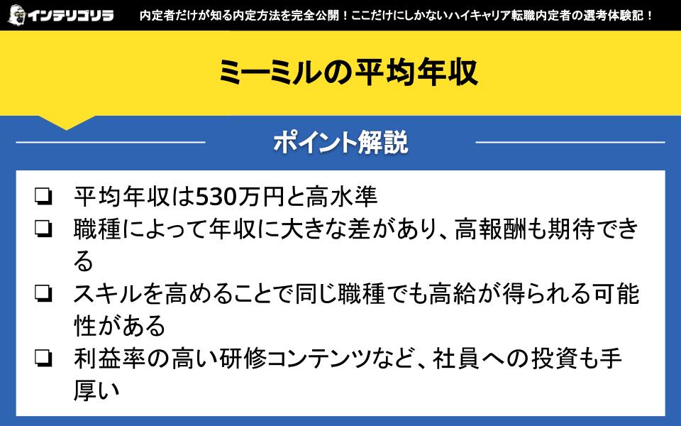 ミーミルの平均年収