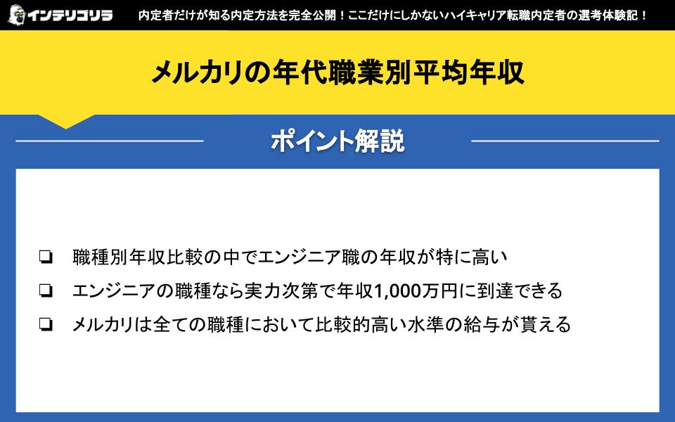 メルカリの年代職業別平均年収