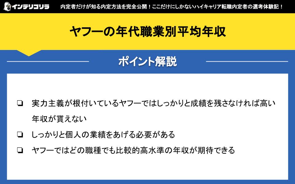 ヤフーの年代職業別平均年収